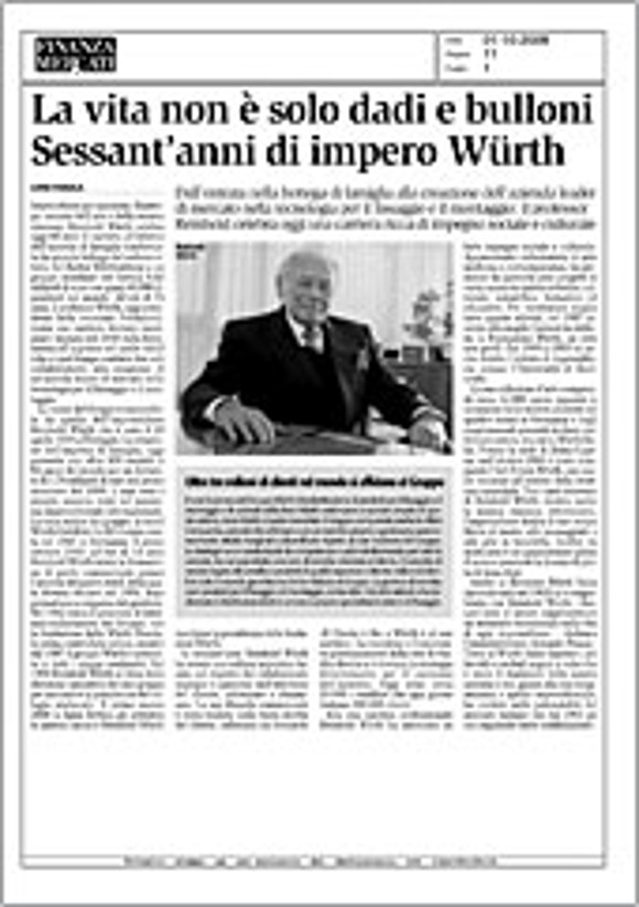 La vita no è solo dadi e bulloni - Sessant'anni di impero Würth - Finanza&Mercati La vita no è solo dadi e bulloni - Sessant'anni di impero Würth - Finanza&Mercati